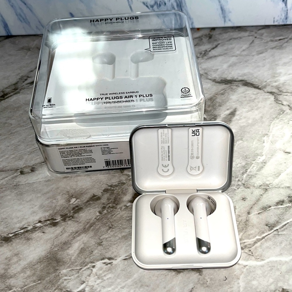 Happy plugs happy plugs air 1 plus white wireless earbud
